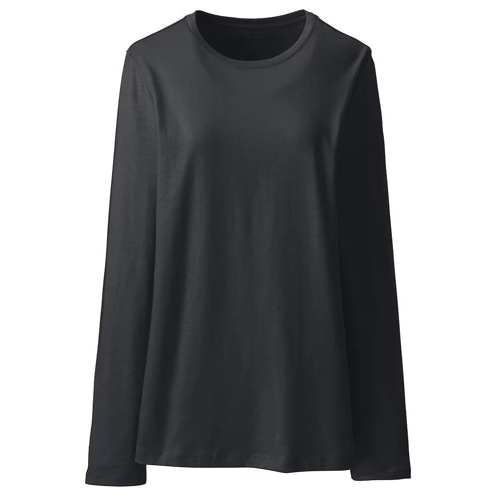 Petite Lands' End Relaxed-Fit Supima Long Sleeve Cotton Crewneck Tee, Women's,  Product Image