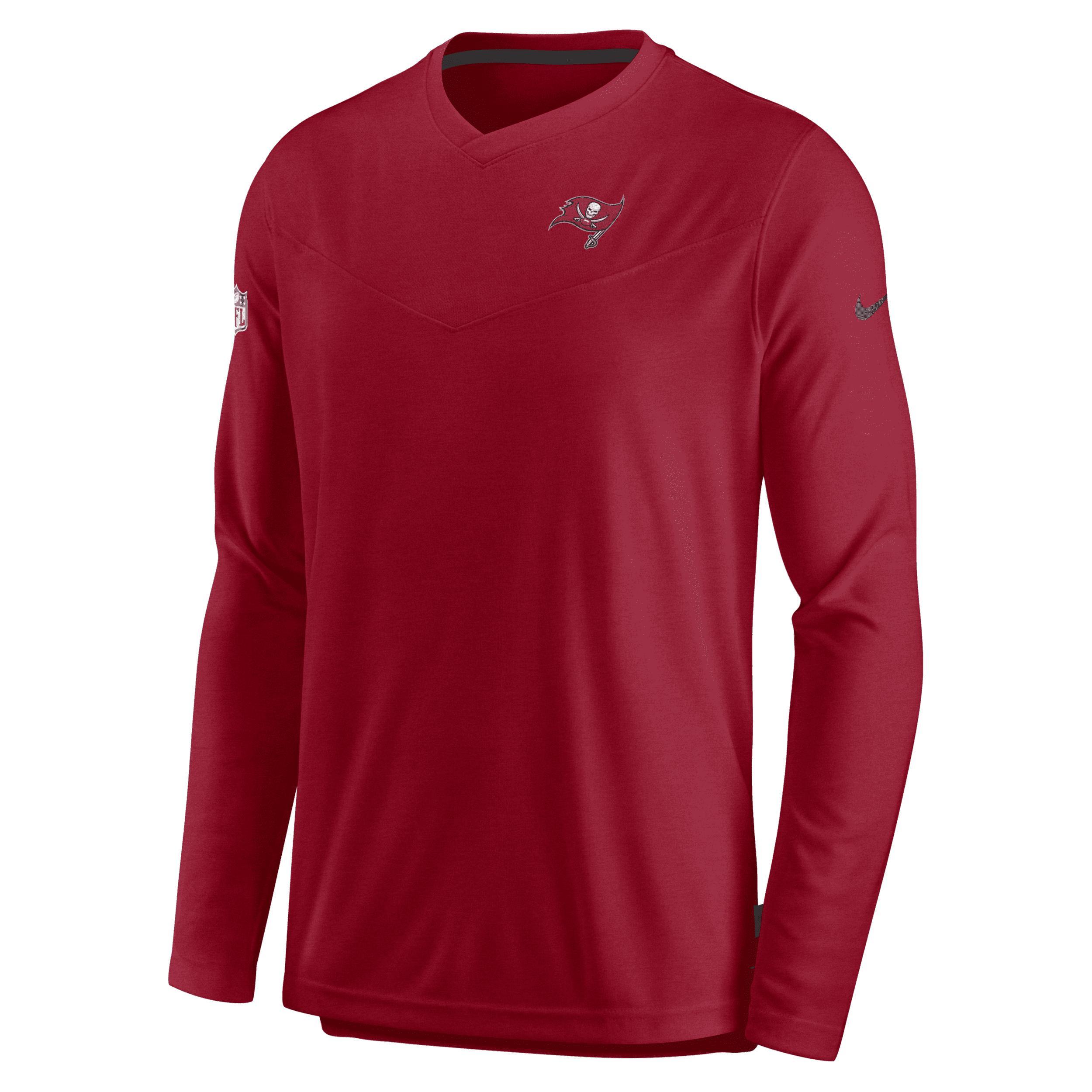 Mens Nike Red Tampa Bay Buccaneers 2022 Sideline Coach Chevron Lock Up Performance Long Sleeve T-shirt Product Image