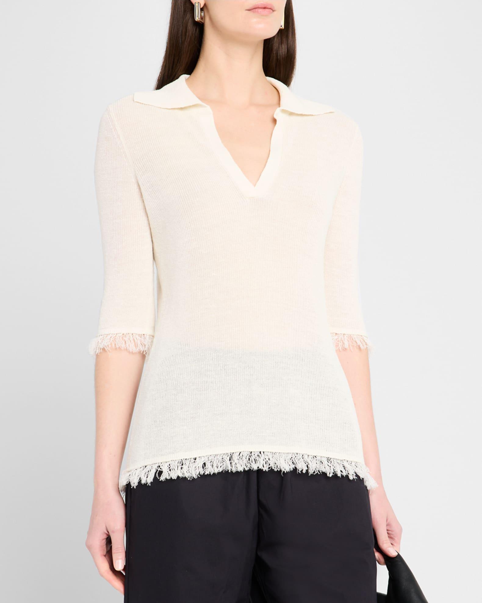 Dreelo Linen-Blend Fringed Top Product Image