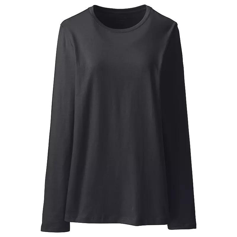 Petite Lands' End Relaxed-Fit Supima Long Sleeve Cotton Crewneck Tee, Women's,  Product Image