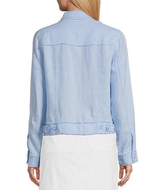 Tommy Bahama Two Palm Raw Edge Point Collar Long Sleeve Button Front Jacket Product Image