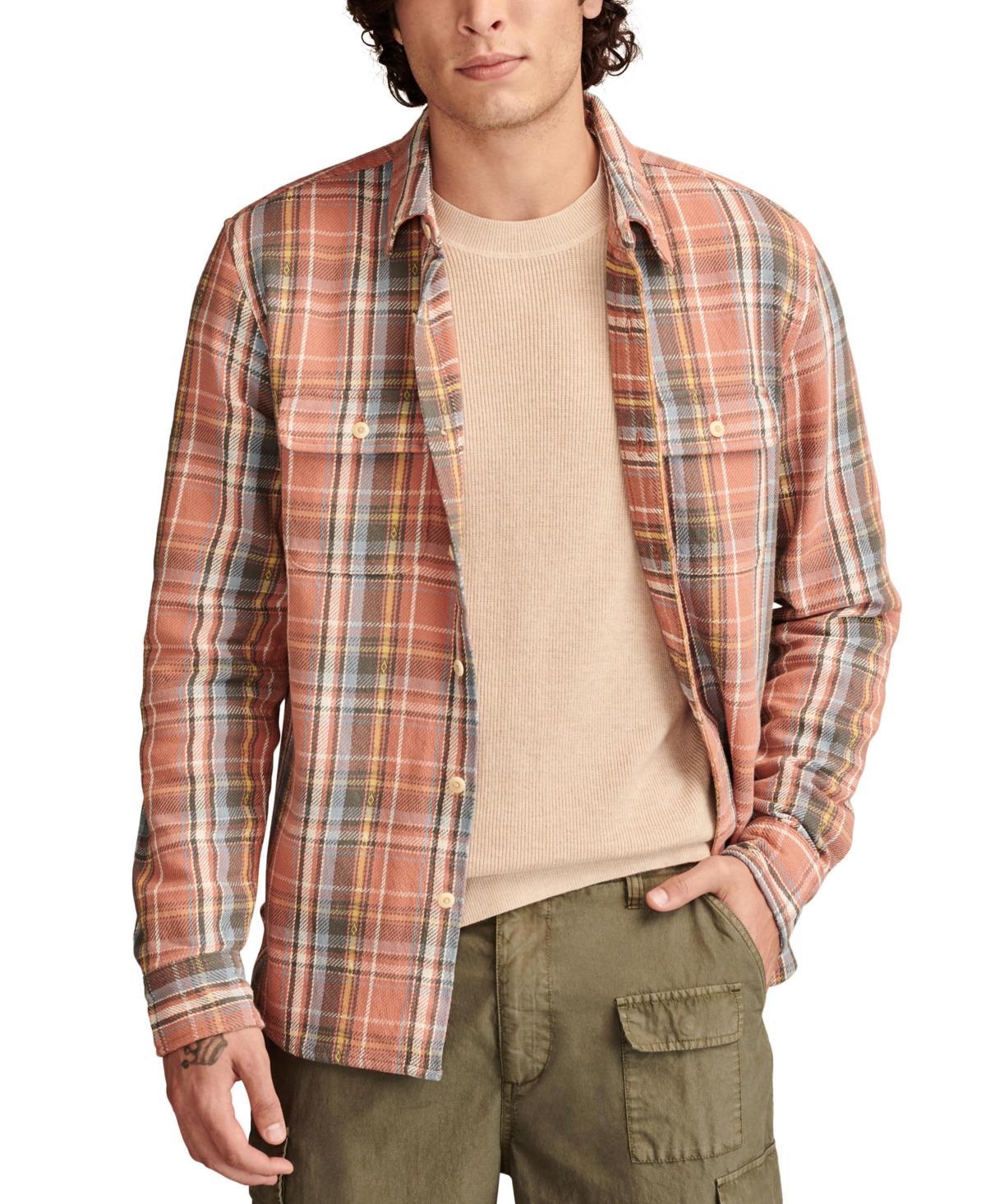 Lucky Brand Mens Vintage-Inspired Long Sleeve Button-Front Plaid Shirt Product Image