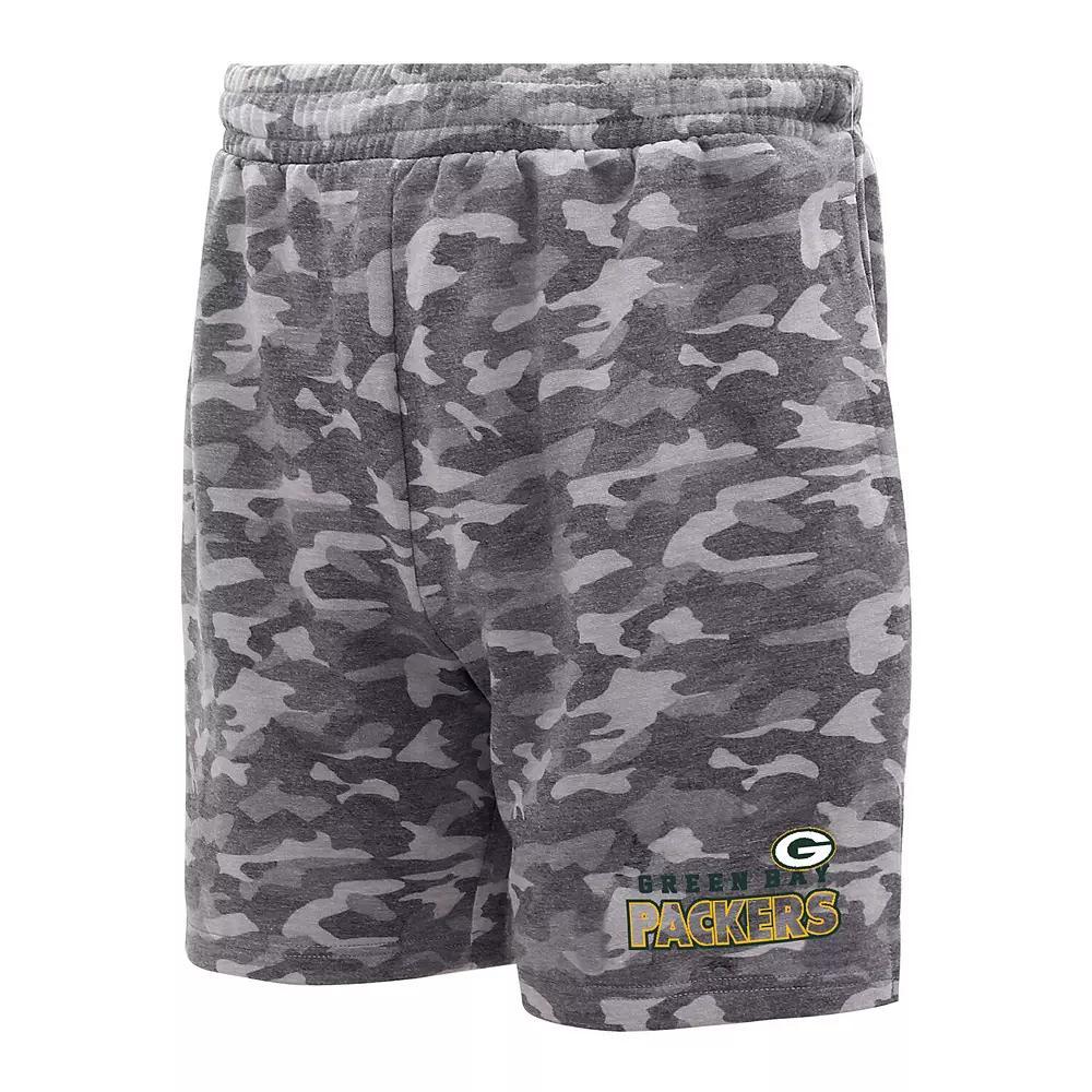 Men's Concepts Sport Charcoal Green Bay Packers Biscayne Camo Shorts,  Product Image