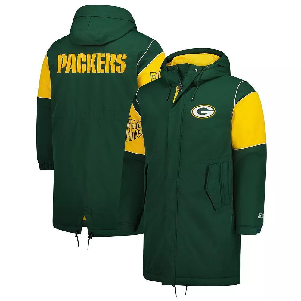 Men's Starter Green Green Bay Packers Dynasty Polyfill Stadium Full-Zip Jacket, Size: Large Product Image