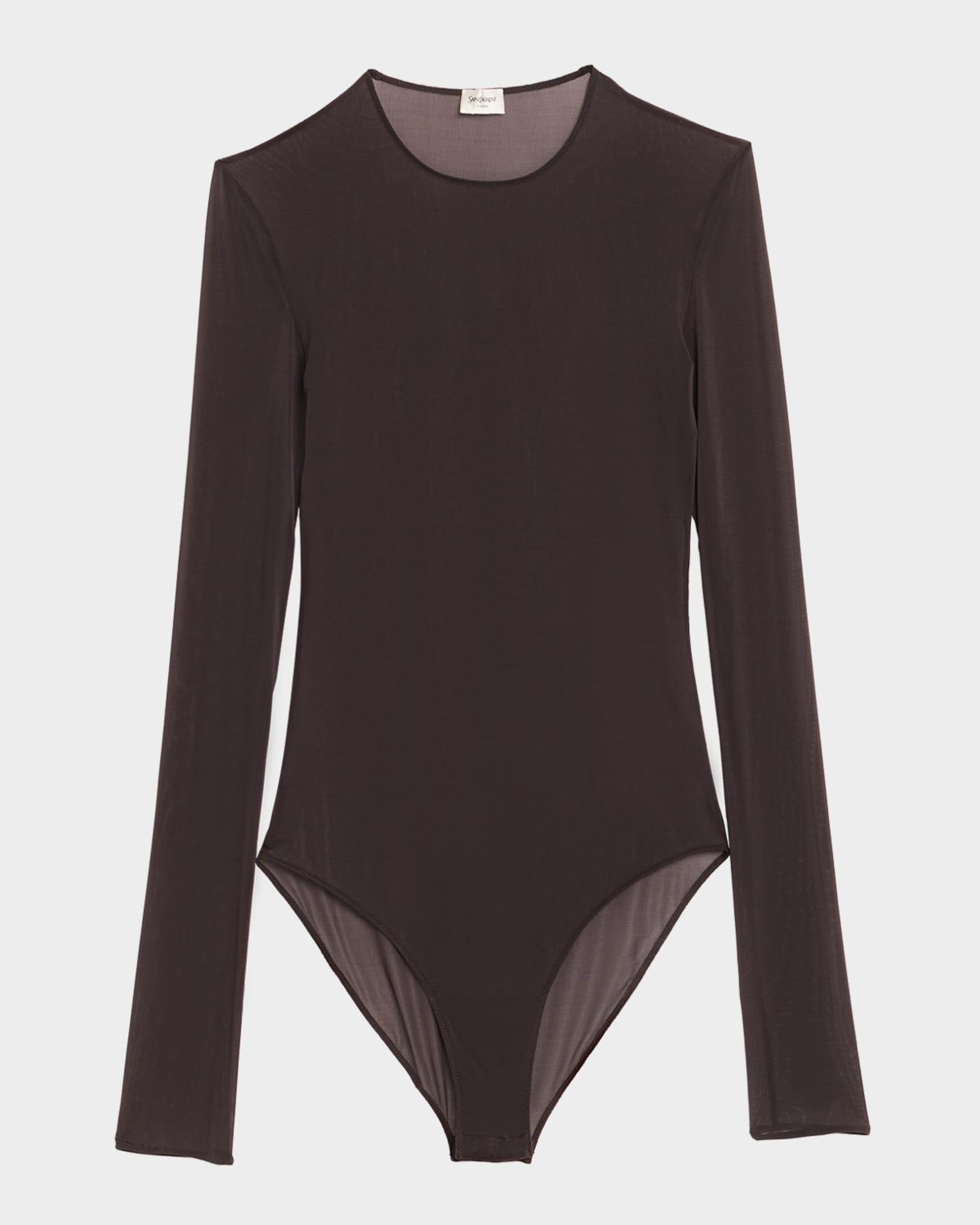 Sheer Knit Long-Sleeve Bodysuit Product Image