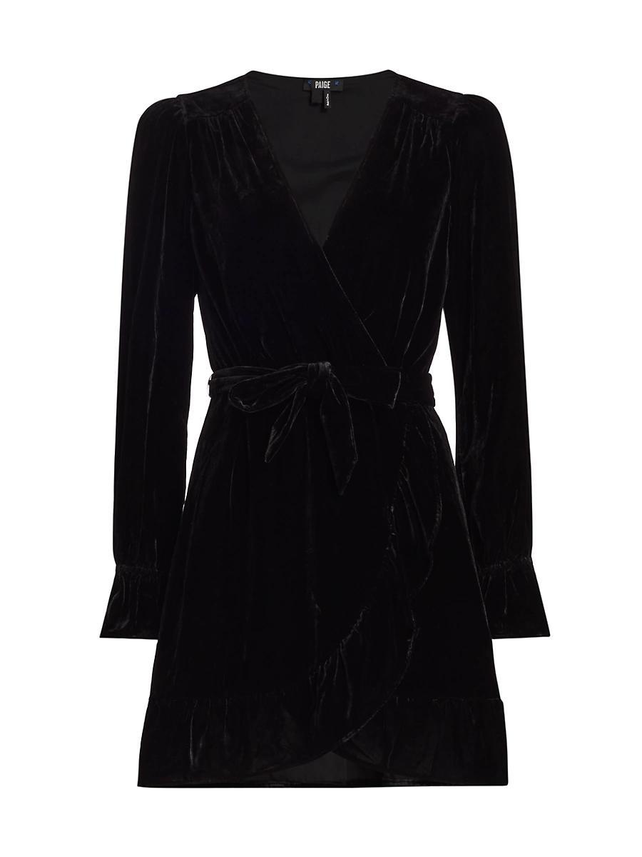 Womens Ysabel Velvet Wrap Minidress Product Image