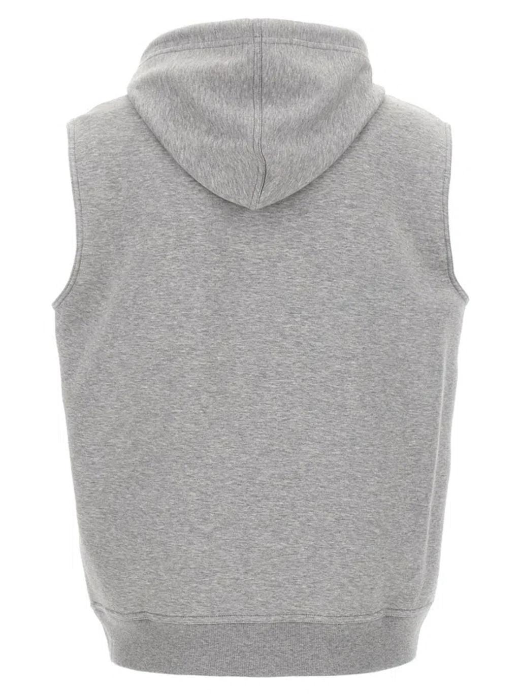 BRUNELLO CUCINELLI Hooded Vest In Grey Product Image