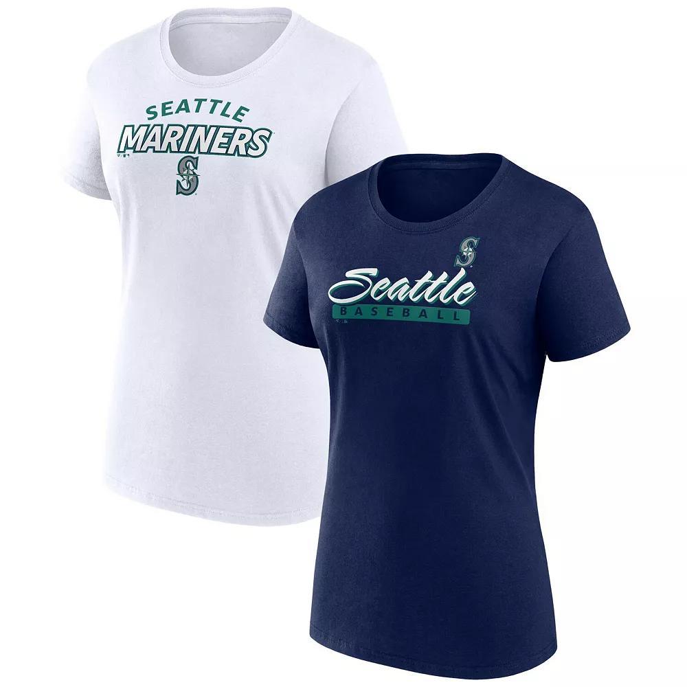 Women's Fanatics Branded Seattle Mariners Risk T-Shirt Combo Pack, Size: Small, Blue Product Image