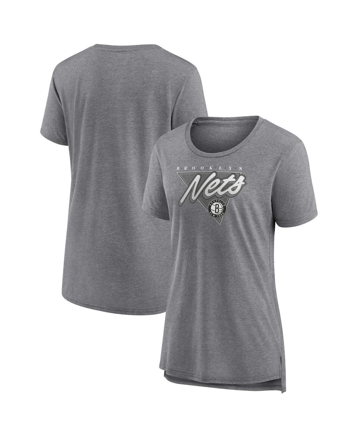 Womens Fanatics Branded Heathered Gray Brooklyn Nets True Classics Tri-Blend T-Shirt Product Image