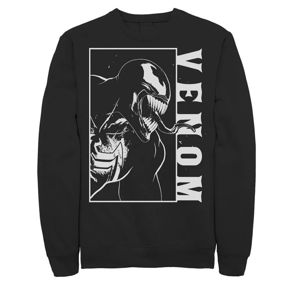 Men's Marvel Venom Side View Tongue Out Sweatshirt, Size: Large, Black Product Image
