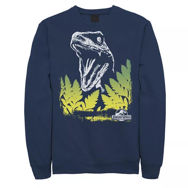 Men's Jurassic World Raptor Roaring Behind Bushes Fleece Pullover,  Product Image