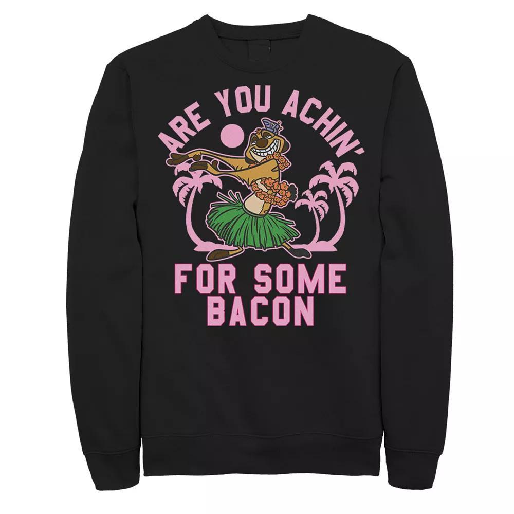 Disney's The Lion King Timon Achin' for Bacon Men's Sweatshirt, Size: Small, Black Product Image