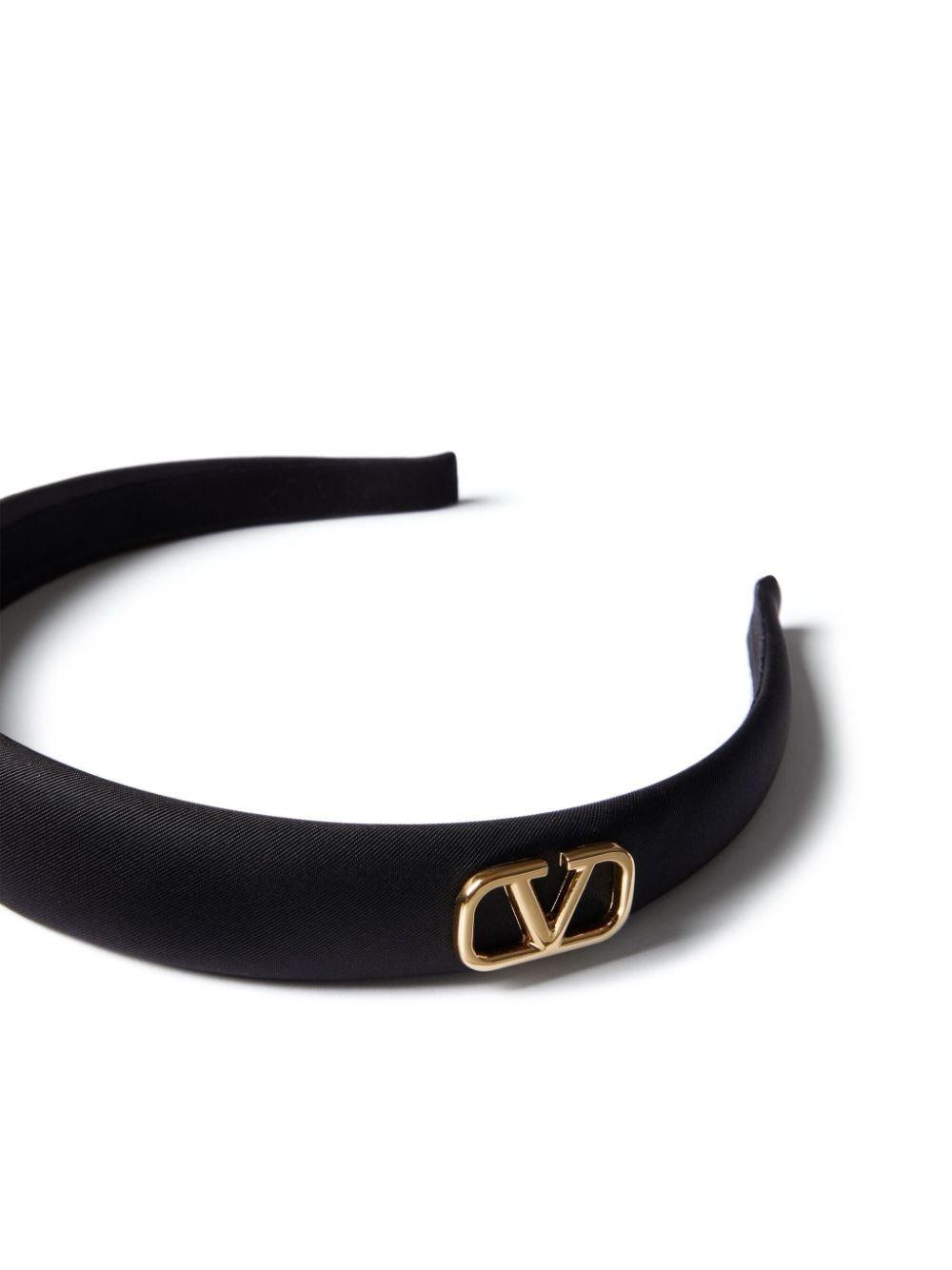 Vlogo Signature Silk Headband In Black Product Image