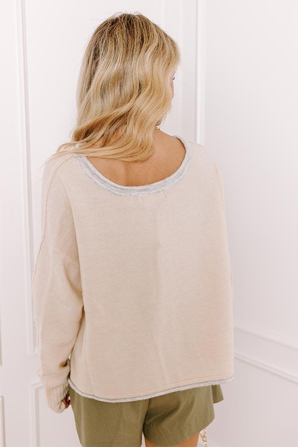 Chai Latte Please Knit Crop Sweater Product Image