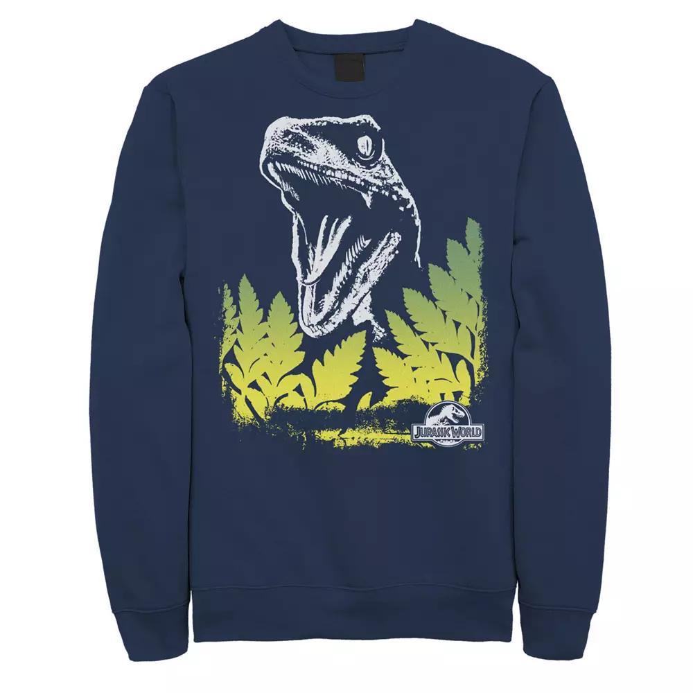 Men's Jurassic World Raptor Roaring Behind Bushes Fleece Pullover,  Product Image