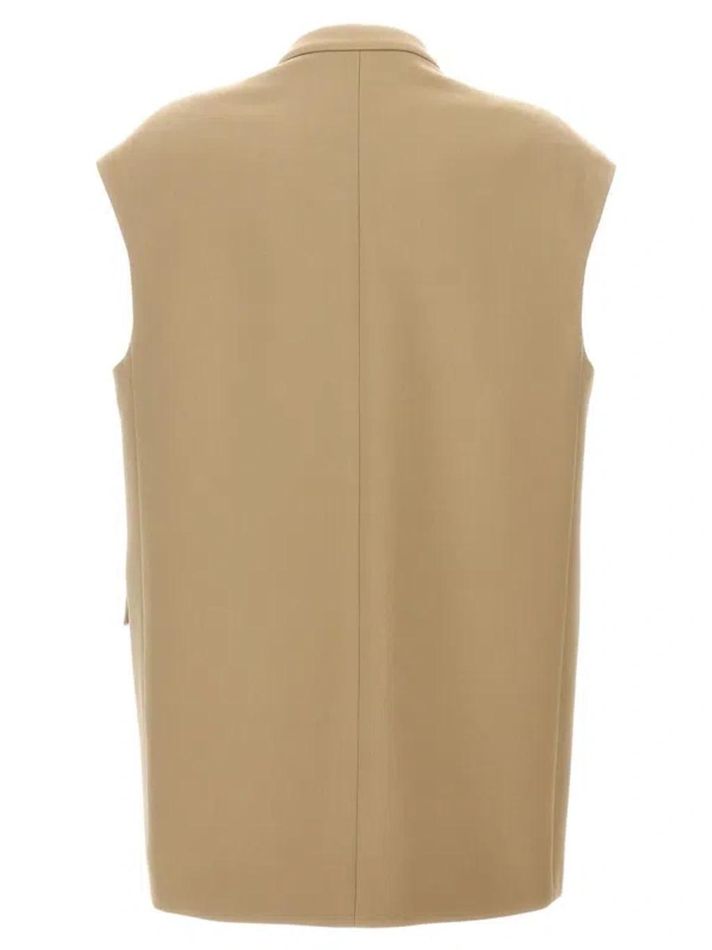 JIL SANDER Oversized Tailored Vest In Beige Product Image