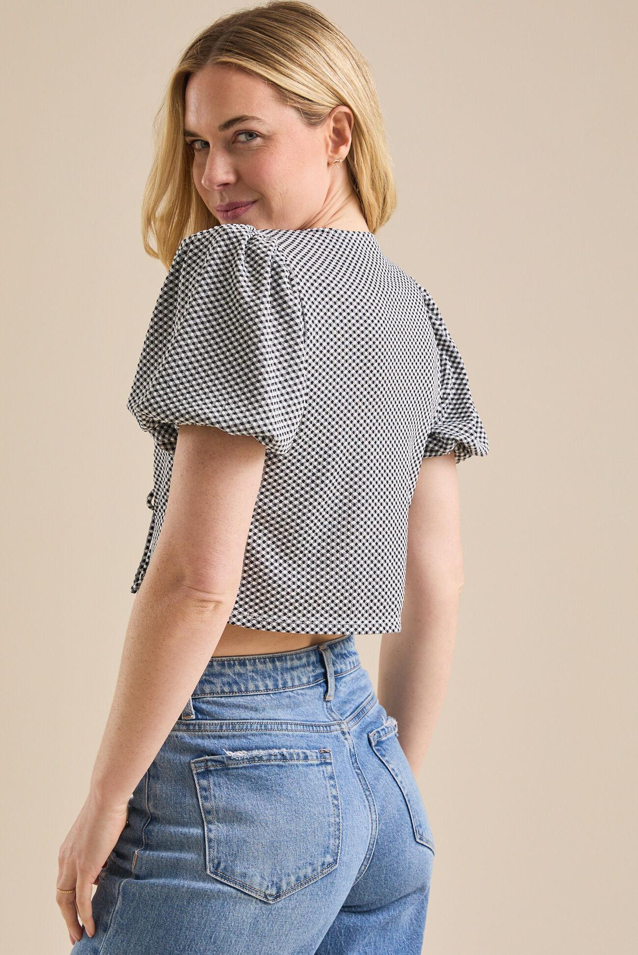 Peggy Gingham Tie Front Top Product Image