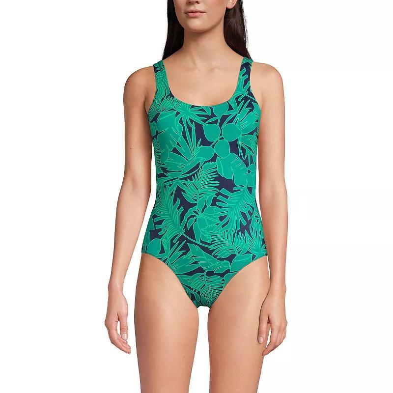 Womens Lands End Tugless Sporty UPF 50 One-Piece Swimsuit Product Image