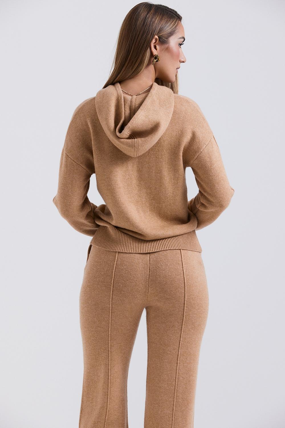 Jionni Camel Cashmere Blend Hoodie Product Image