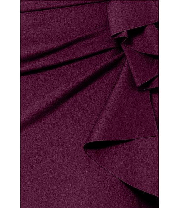 Xscape Stretch Off-the-Shoulder Short Sleeve Mermaid Ruffle Gown Product Image