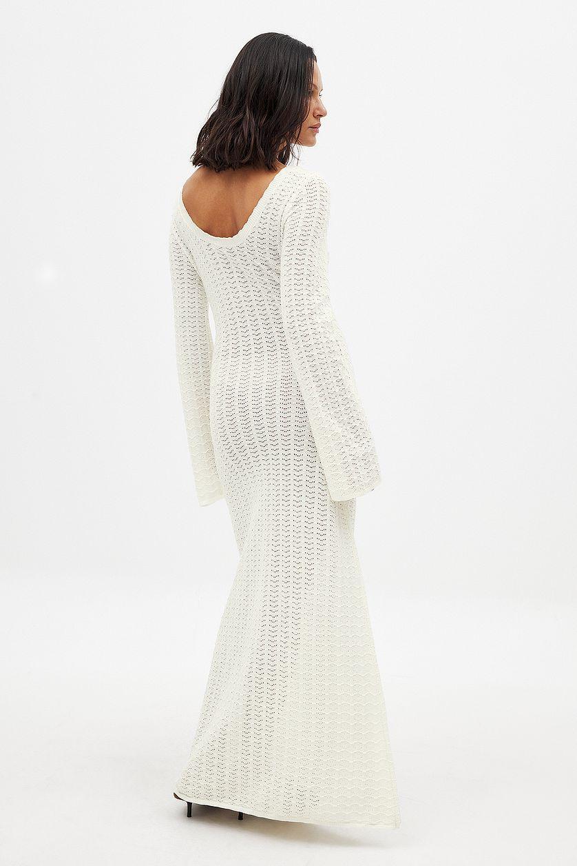 Deep Back Knitted Maxi Dress Product Image