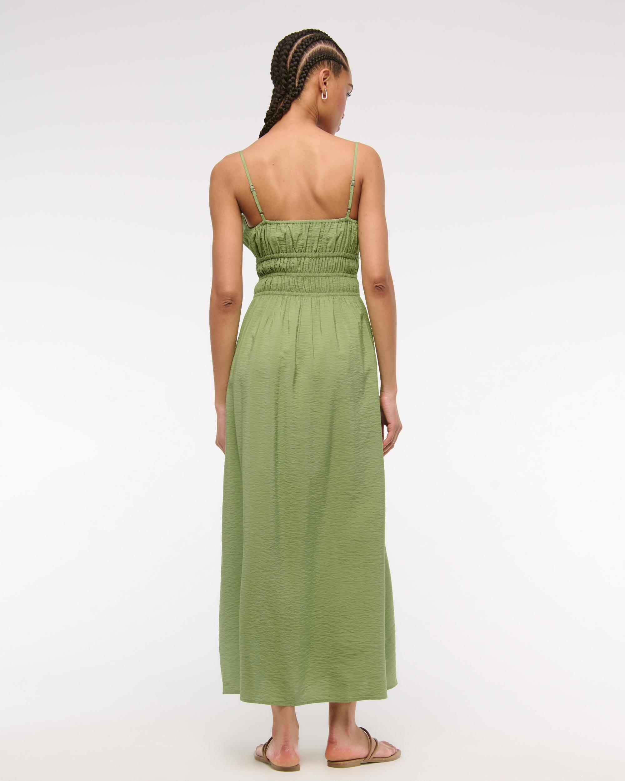 Smocked Tie-Front Maxi Dress Product Image