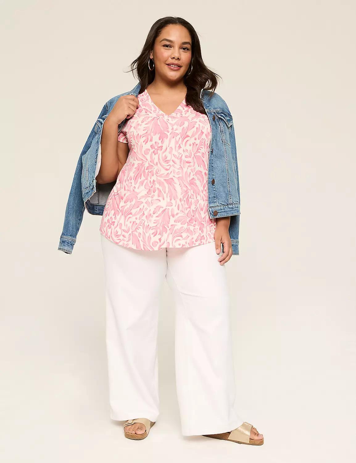 Cap-Sleeve Pleat-Front Top Product Image