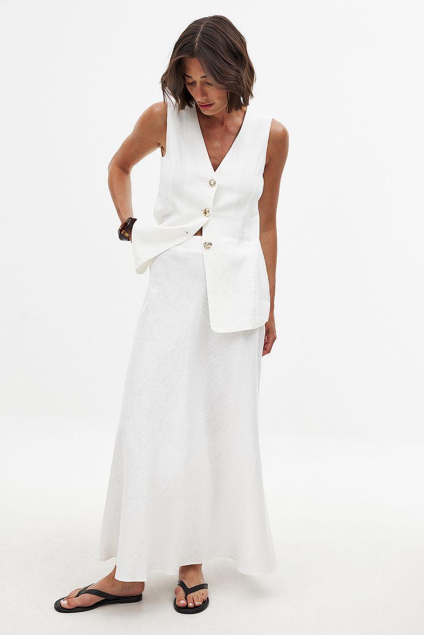 Linen A-line Maxi Skirt Product Image