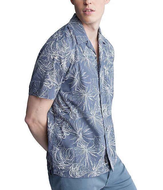 Buffalo David Bitton Suresh Palm Leaf Printed Short Sleeve Button Front Camp Shirt Product Image