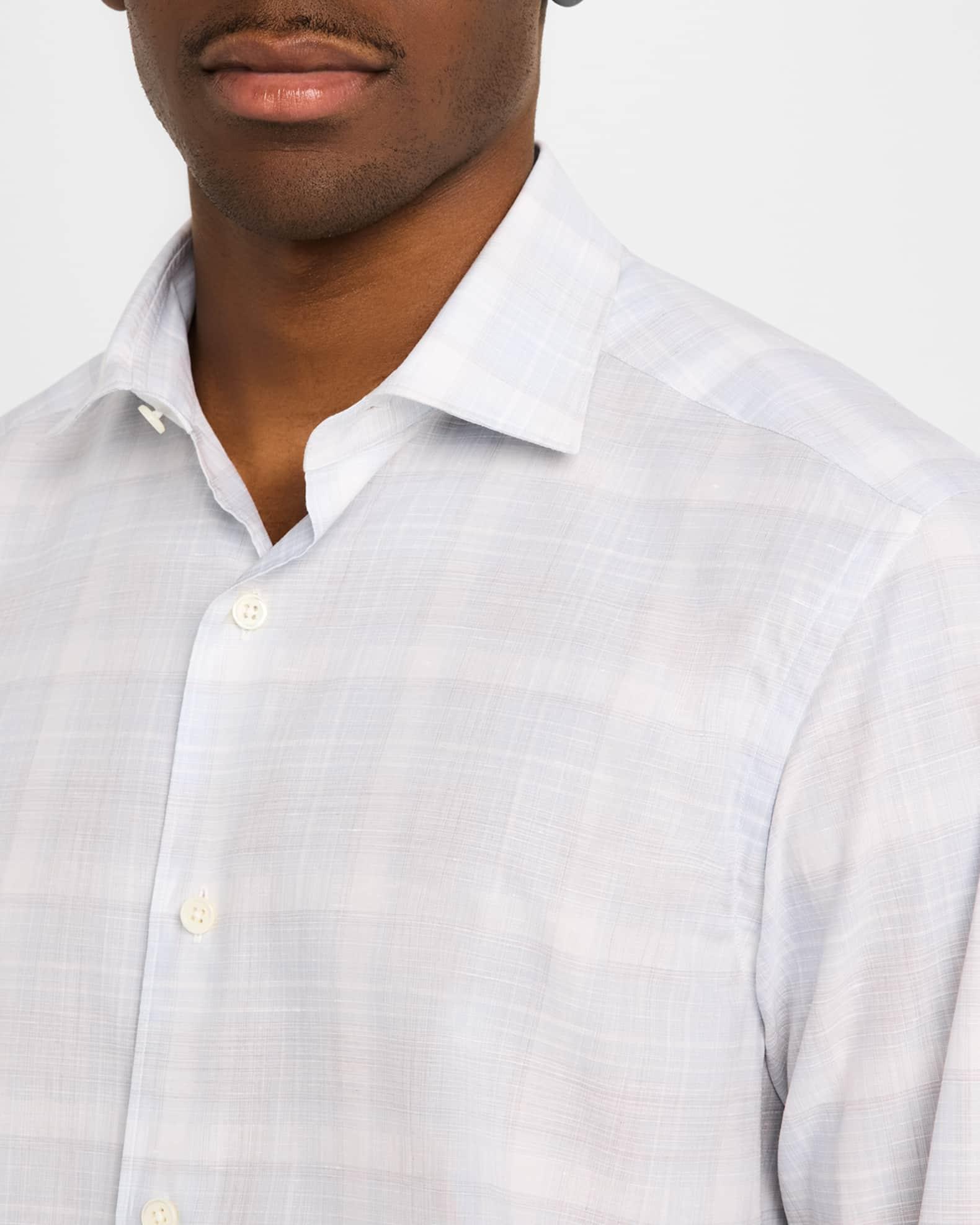 Men's Cotton Macro-Check Sport Shirt Product Image