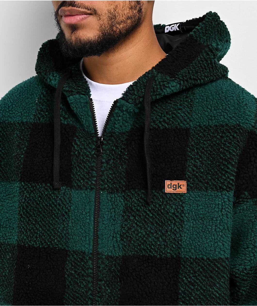 DGK Mega Green Sherpa Zip Hoodie Product Image