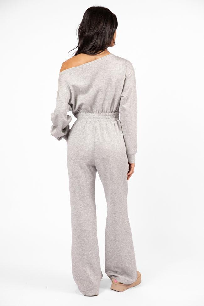 Wear It Out Heather Grey Boat Neck Jumpsuit FINAL SALE Product Image