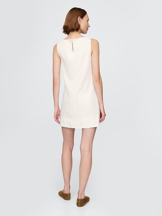 Linen-Blend Mini Shift Dress Product Image