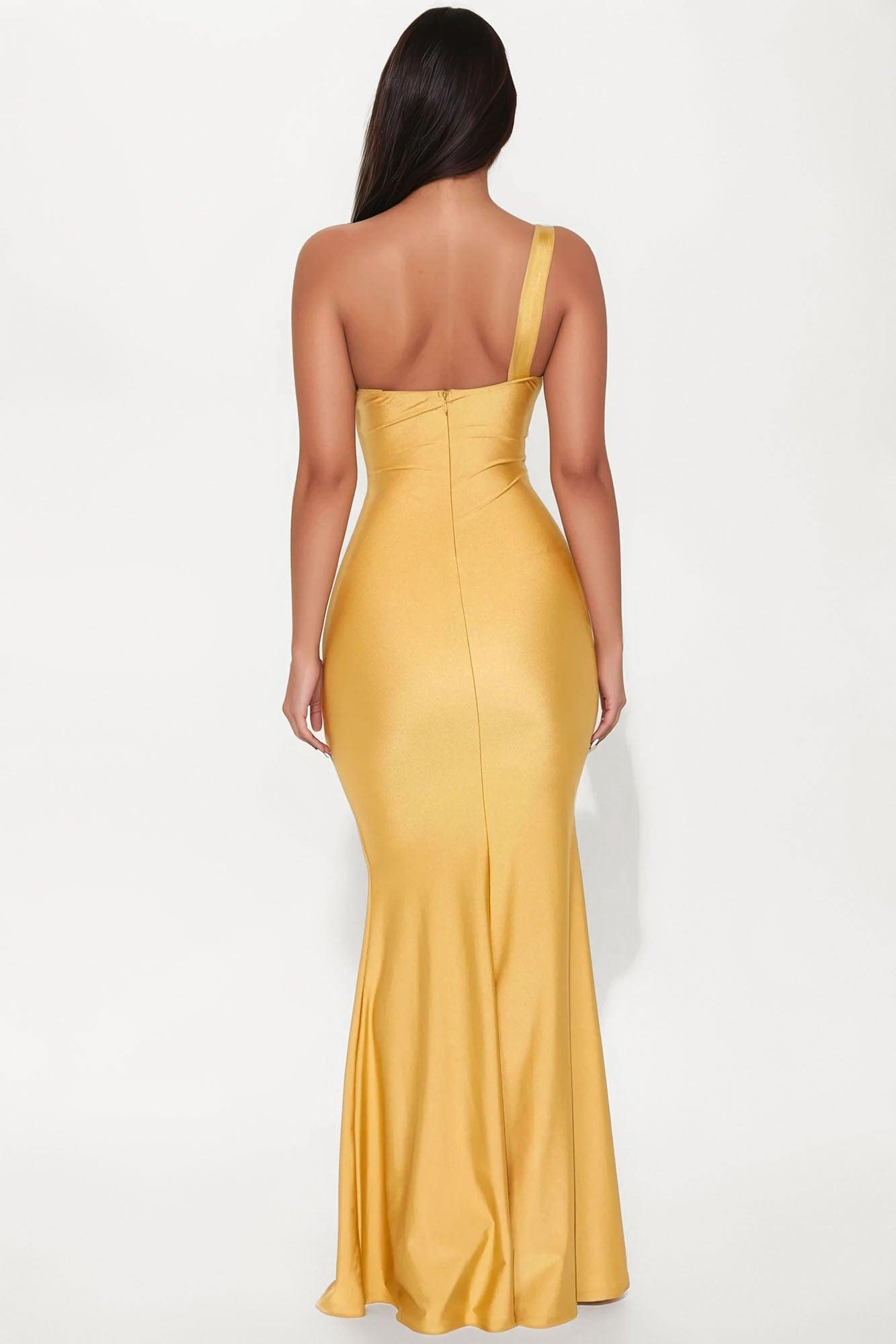 Calling You Over Maxi Dress - Gold Product Image