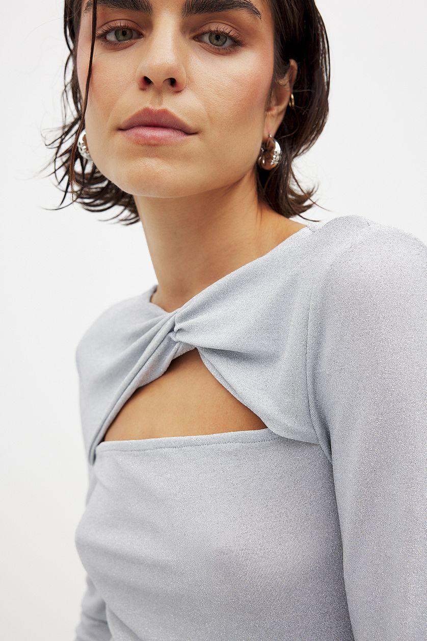 Glitter Twist Top Black Product Image