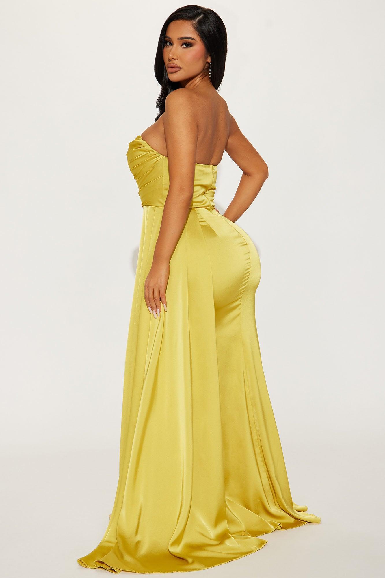 Clementine Satin Gown - Lime Product Image