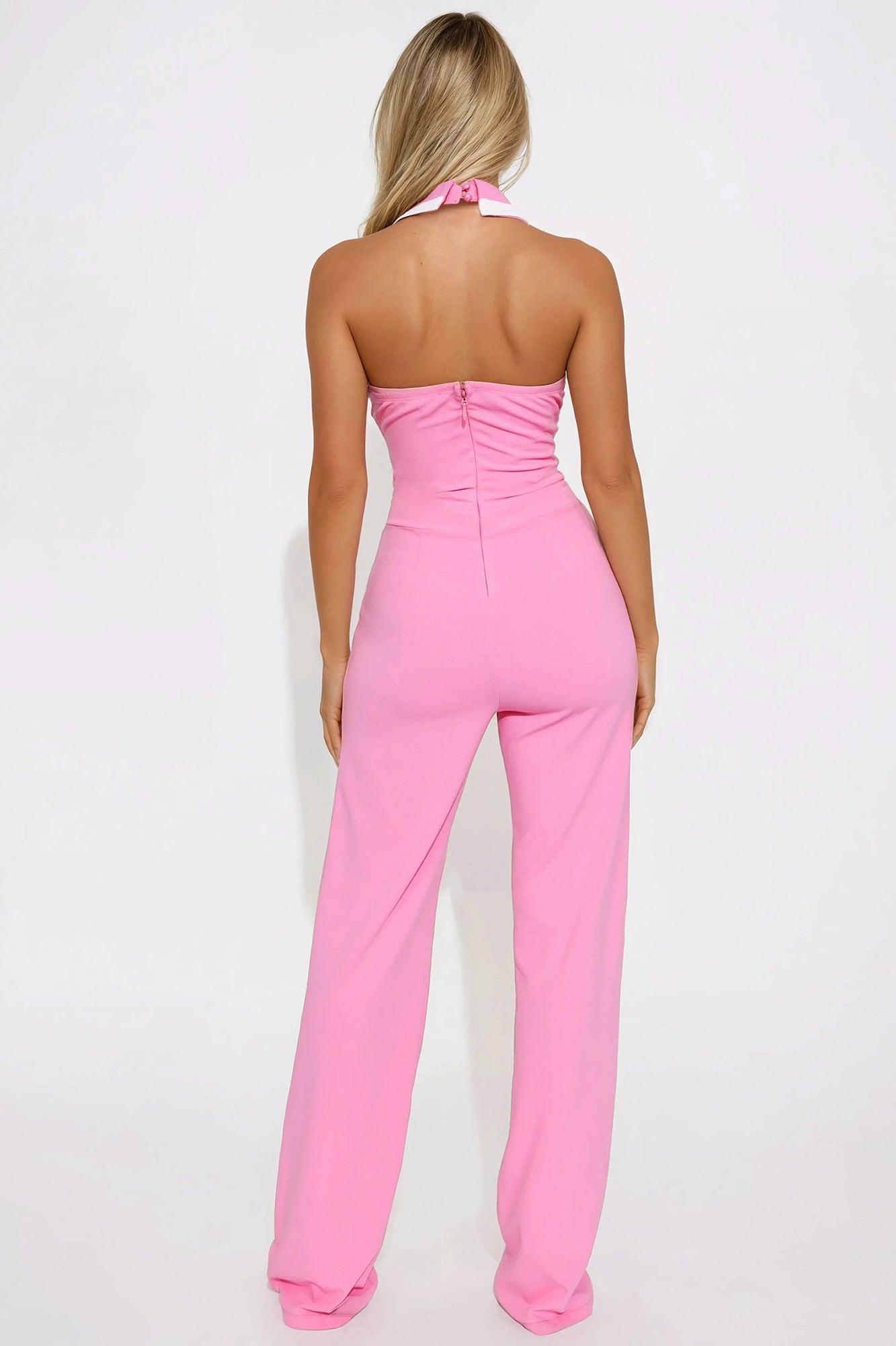 Imari Halter Jumpsuit - Pink Product Image