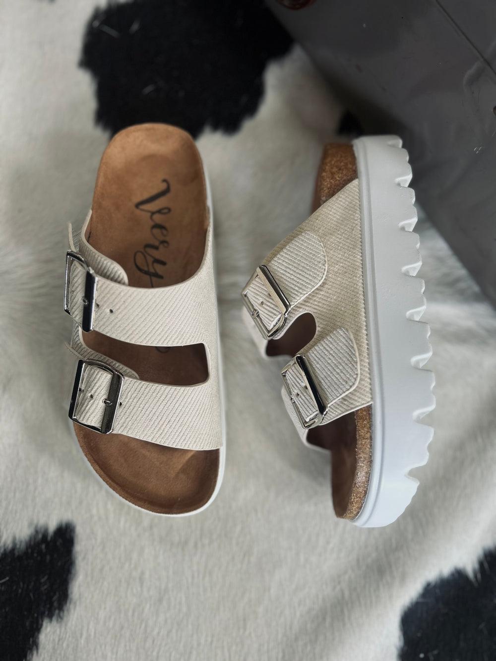 Jazmin Cream Platform Sandals Product Image