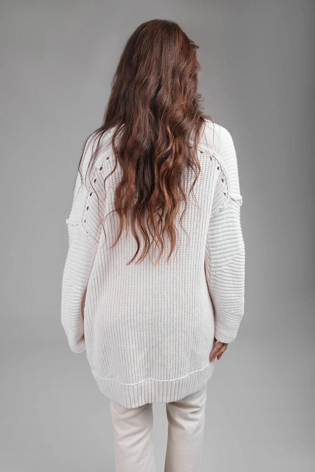 Ribbed Knit Open Cardigan Product Image