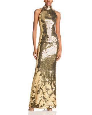 Sequin Mock Neck Column Dress Product Image