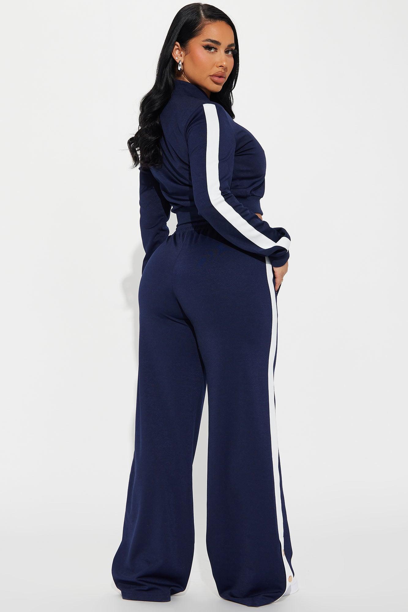 Hanging Out Later Track Pant Set - Navy Product Image