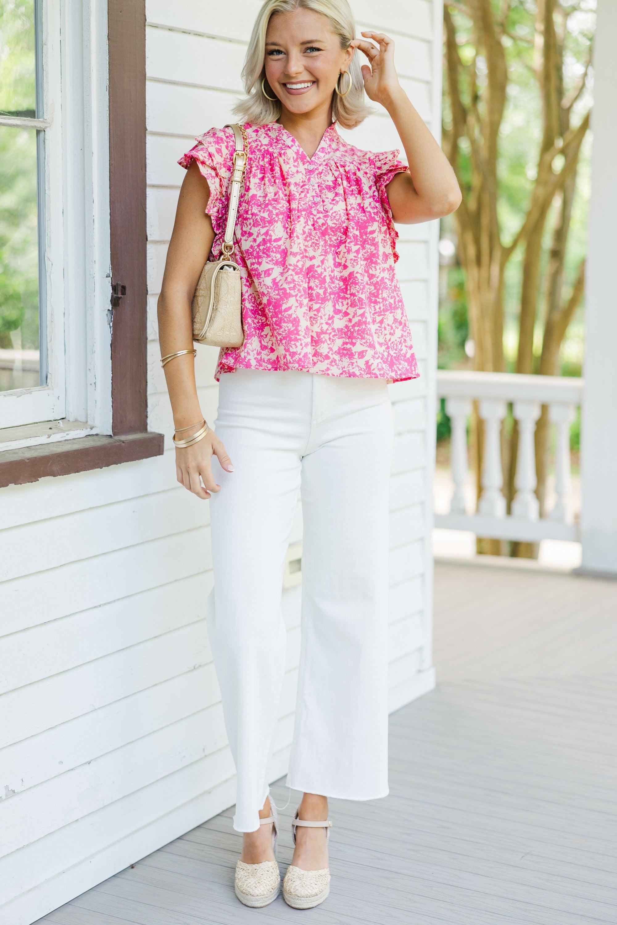 Can't Move On Pink Floral Blouse Female Product Image