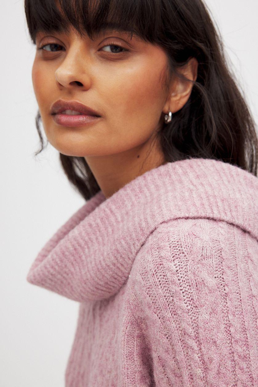 Cable Knitted Turtle Neck Sweater Product Image