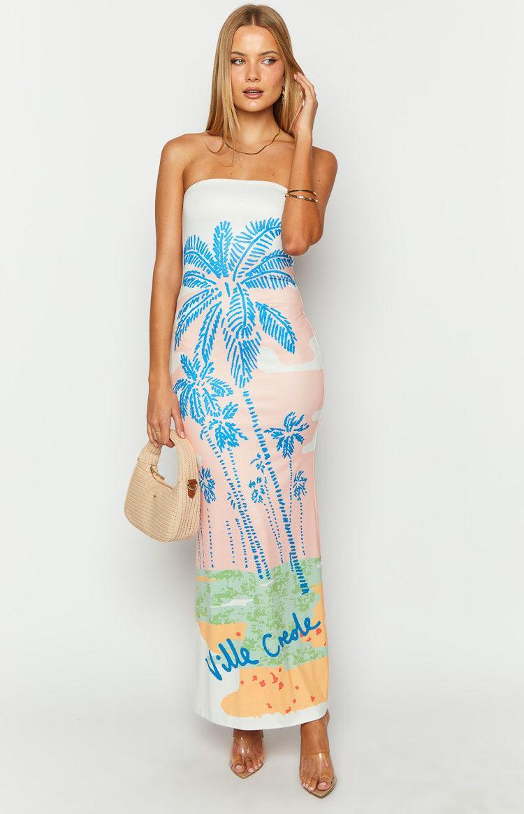 Arizona Ville Crede Palm Print Maxi Dress Product Image