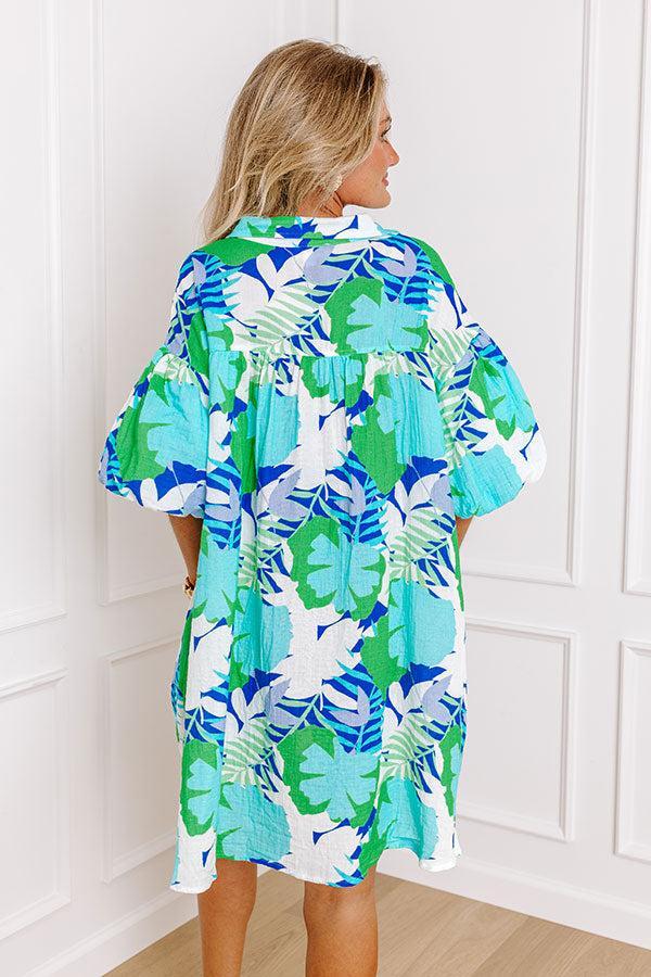 Tropical Vacay Button Down Mini Dress Product Image