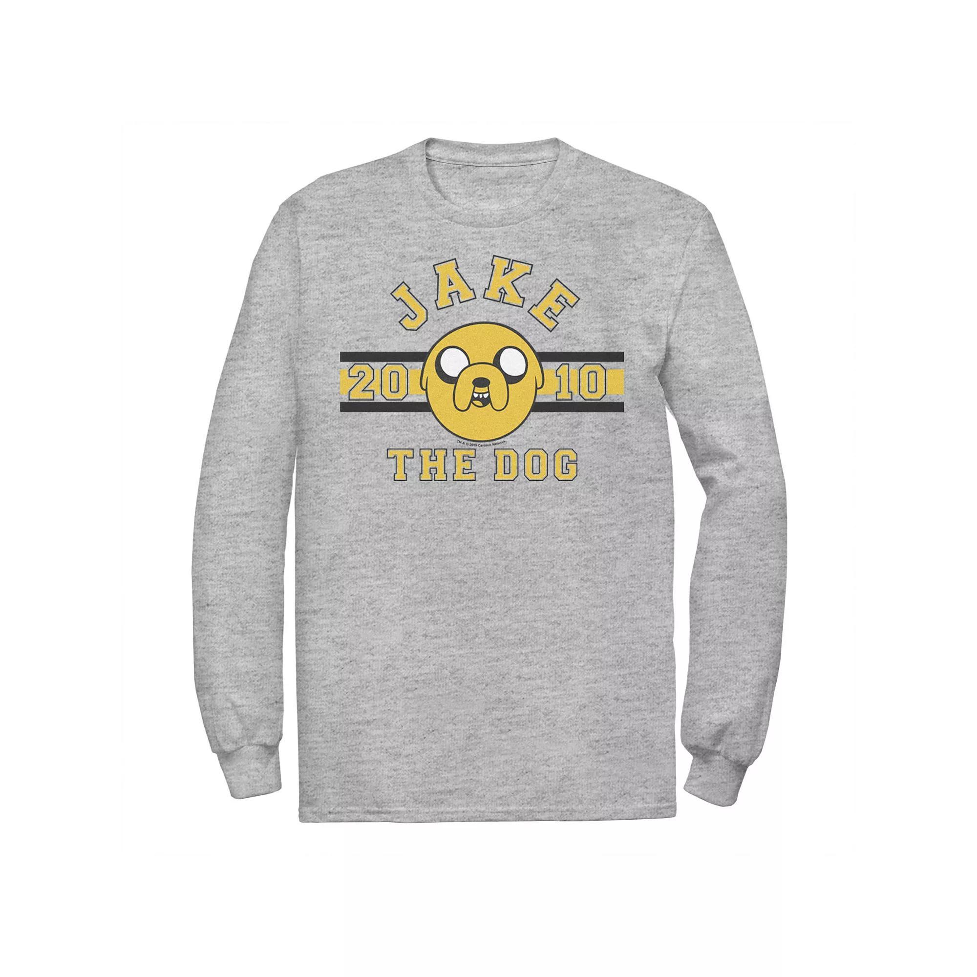 Men's Adventure time Jake The Dog 2010 Head Shot Long Sleeve Tee, Size: Large, Athletic Grey Product Image