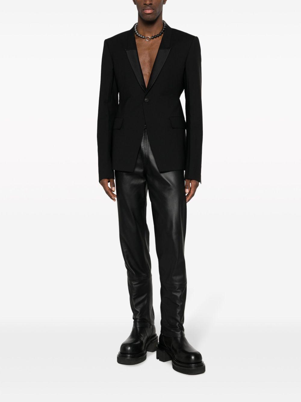 RICK OWENS Single-breasted Virgin Wool Blend Blazer In Black Product Image