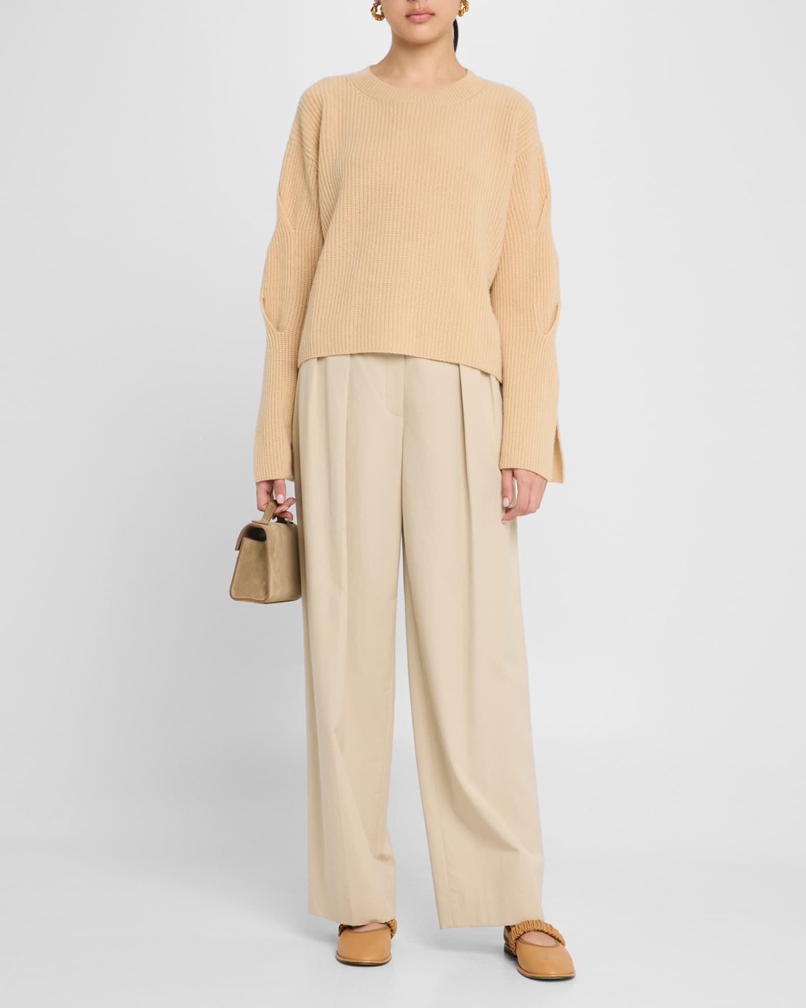 Ribbed Wool-Cashmere Crewneck Sweater Product Image