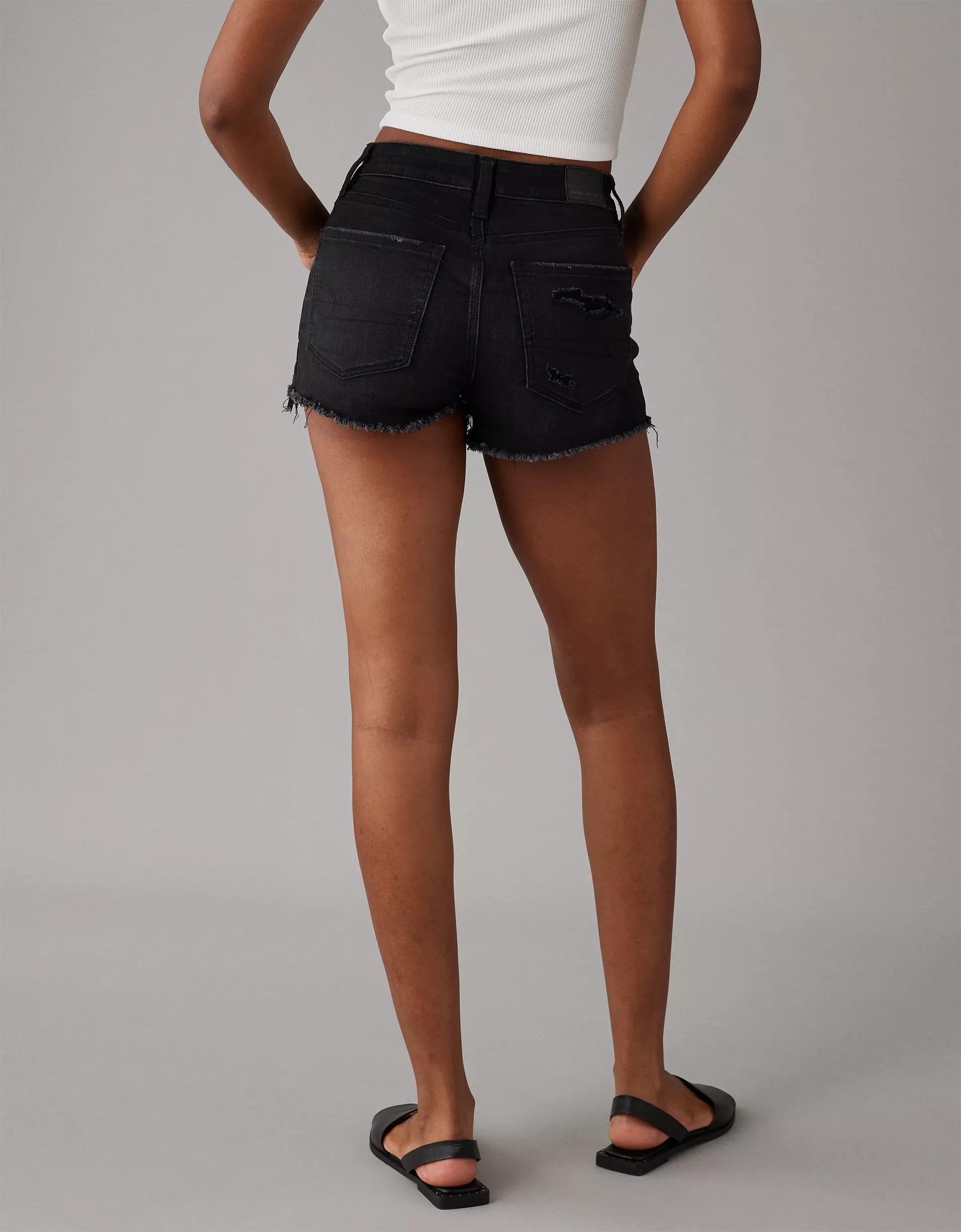 AE Next Level High-Waisted Denim Short Short Product Image