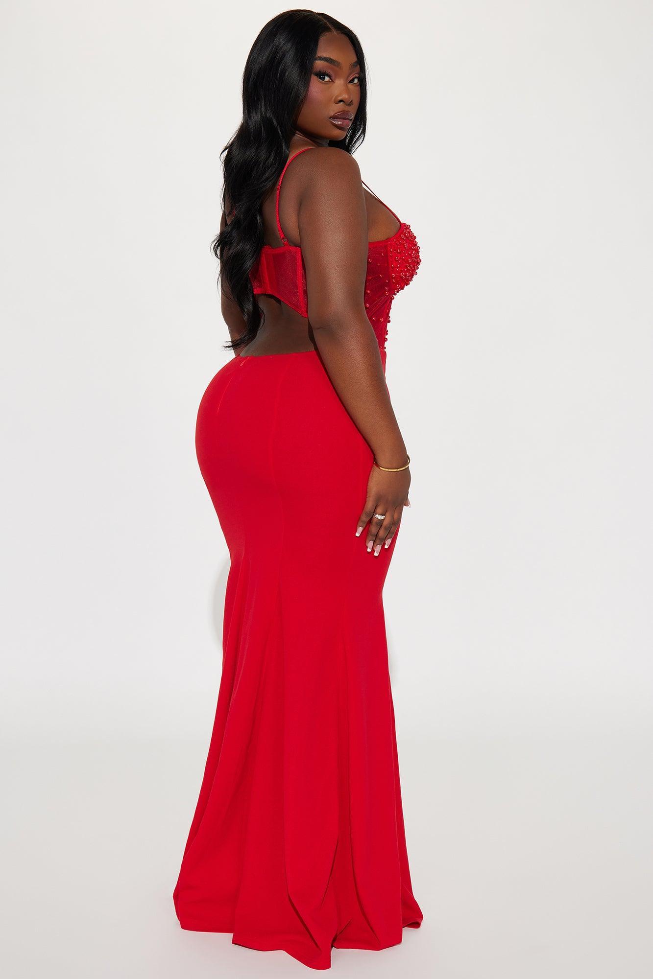 Bella Embellished Gown - Red Product Image